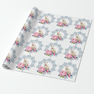 Floral Easter Rabbit design Wrapping Paper