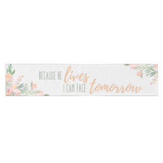 Floral Easter Spring Bible verse Table Runner