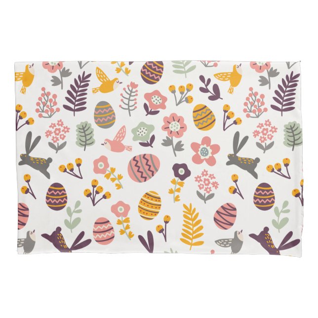 Floral Easter Spring Pattern | Pillowcase (Front-Left)