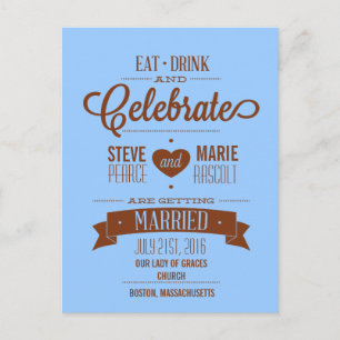 Floral Eat, Drink and Celebrate Save the Date Card