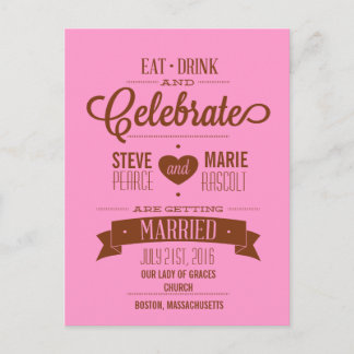 Floral Eat, Drink and Celebrate Save the Date Card