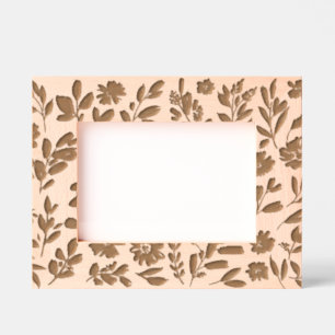 Floral Echo Etched Wooden Frame Engraved Fra