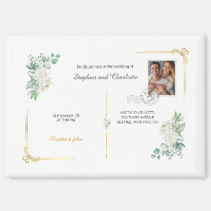 Floral editable Save the Date magnet