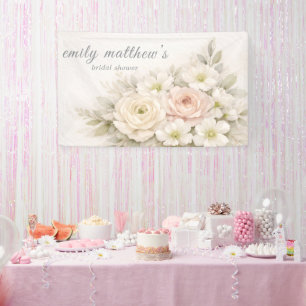 Floral Editorial Bouquet Wedding Bridal Shower Banner
