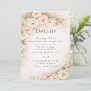 Floral Editorial Bouquet Wedding Details Invitation
