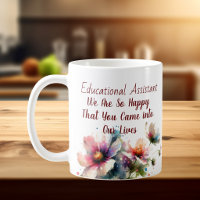 Floral Educational Assistant pink blue Personalise