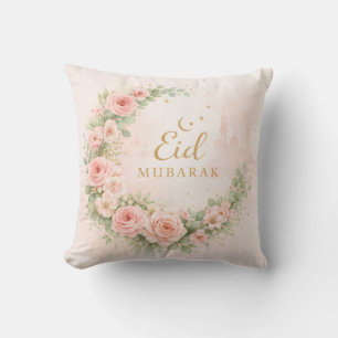 Floral Eid Mubarak – Blush Pink Islamic Gift f Cushion