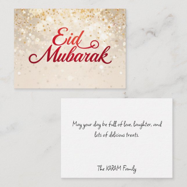 Floral Eid Mubarak Note Card (Front/Back)