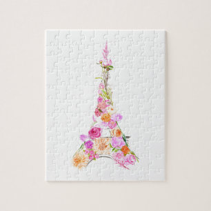 Floral eiffel tower jigsaw puzzle