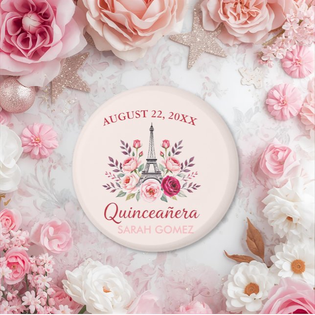 floral eiffel tower quinceanera  magnet (Creator Uploaded)