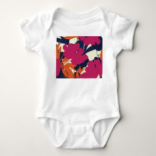 Floral elegance: abstract pattern baby bodysuit