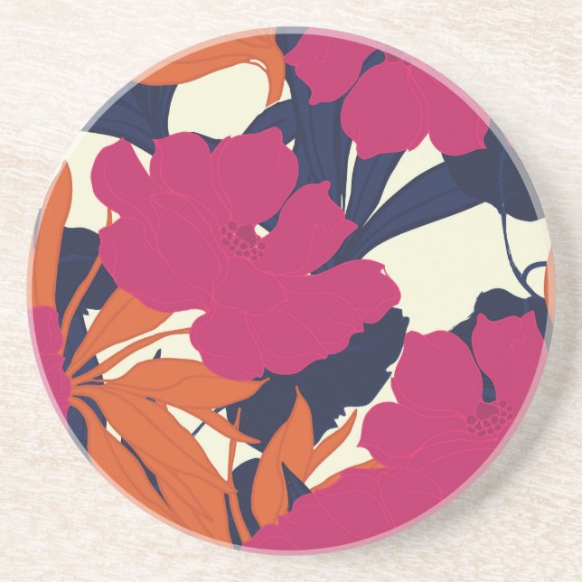 Floral elegance: abstract pattern coaster (Front)