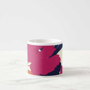 Floral elegance: abstract pattern espresso cup
