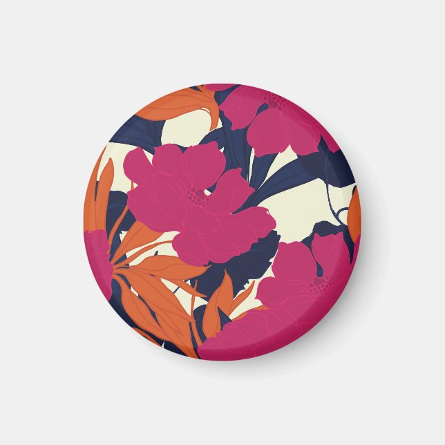 Floral elegance: abstract pattern magnet (Front)