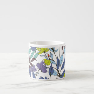 Floral Elegance, Abstract Vintage Background. Espresso Cup