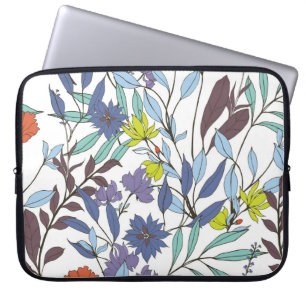 Floral Elegance, Abstract Vintage Background. Laptop Sleeve