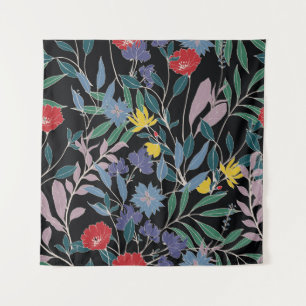 Floral Elegance: Abstract Vintage Background Tapestry
