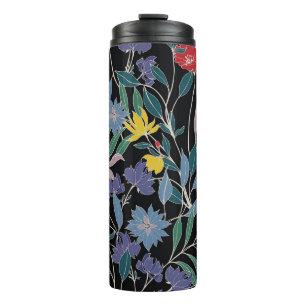 Floral Elegance: Abstract Vintage Background Thermal Tumbler