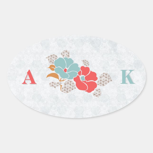 "Floral Elegance" Collection Oval Sticker (Front)