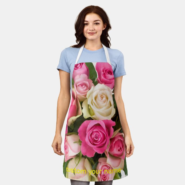 Floral Elegance – Cute Flower Apron for Kit (Worn)