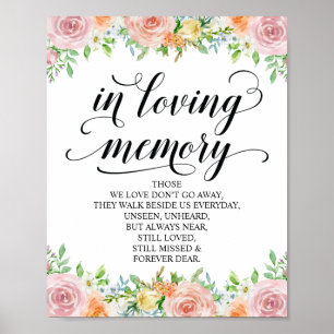 Floral Elegance Floral Wedding Memorial Sign