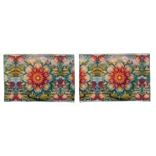 Floral Elegance: German Stamp Art Body Pillow Pillowcase