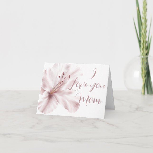 Floral Elegance "I love you Mum" Custom  Thank You Card (Front)