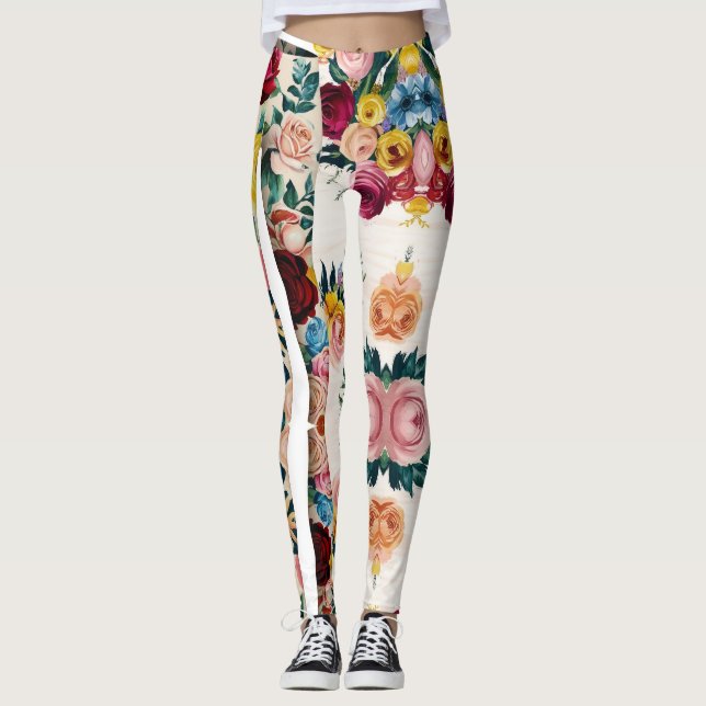 Floral Elegance Leggings11 Leggings (Front)
