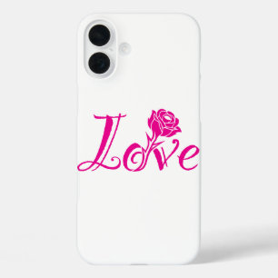 Floral Elegance: Love Illustrated with Rose iPhone 16 Plus Case