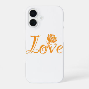 Floral Elegance: Love Illustrated with Rose iPhone 16 Case