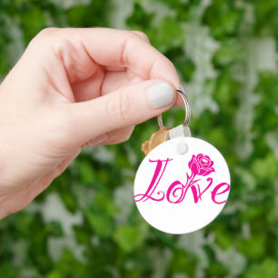 Floral Elegance: Love Illustrated with Rose Key Ring
