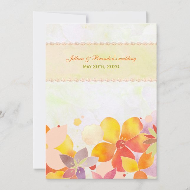 Floral Elegance Midsummer Wedding Invitation (Front)