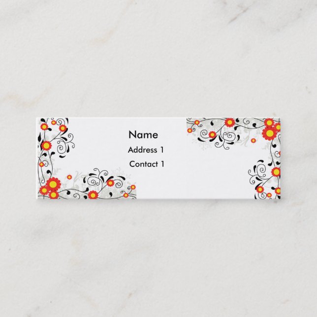 Floral Elegance Mini Business Card (Front)