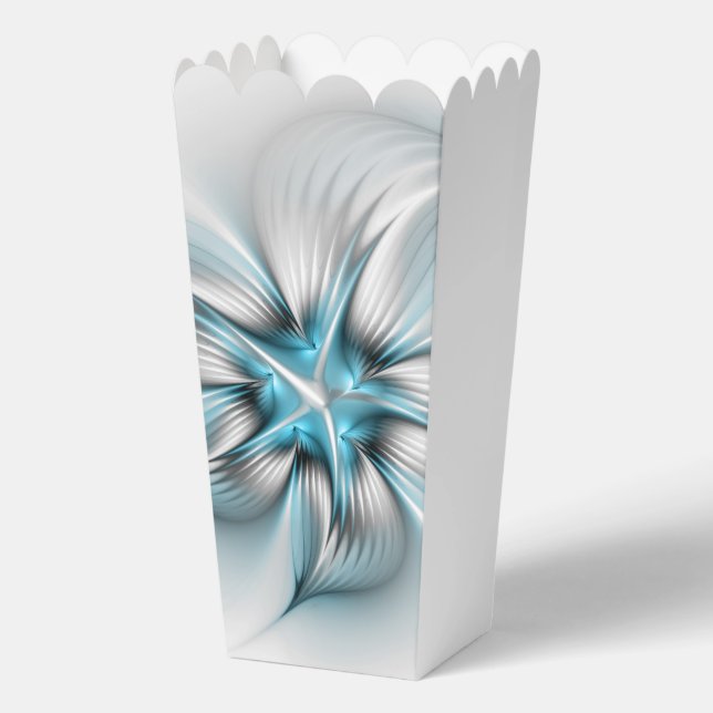 Floral Elegance Modern Abstract Blue Fractal Art Favour Box (Back)