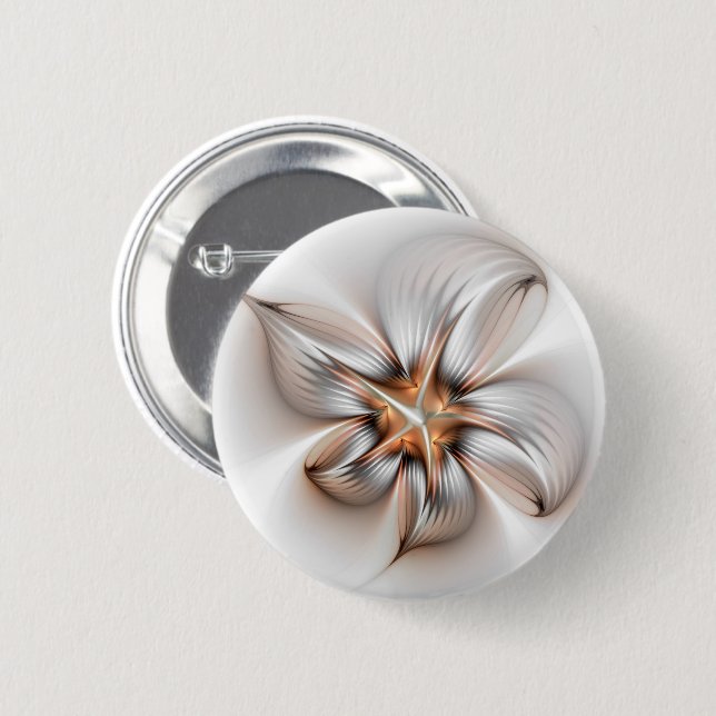 Floral Elegance Modern Abstract Fractal Art 6 Cm Round Badge (Front & Back)