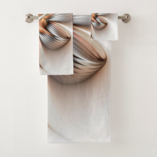 Floral Elegance Modern Abstract Fractal Art Bath Towel Set