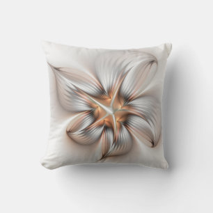 Floral Elegance Modern Abstract Fractal Art Cushion