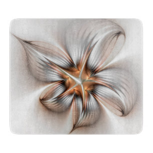 Floral Elegance Modern Abstract Fractal Art Cutting Board