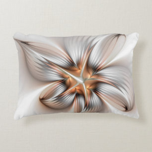 Floral Elegance Modern Abstract Fractal Art Decorative Cushion