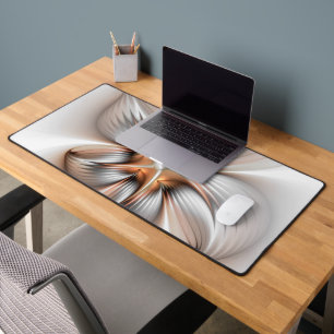 Floral Elegance Modern Abstract Fractal Art Desk Mat