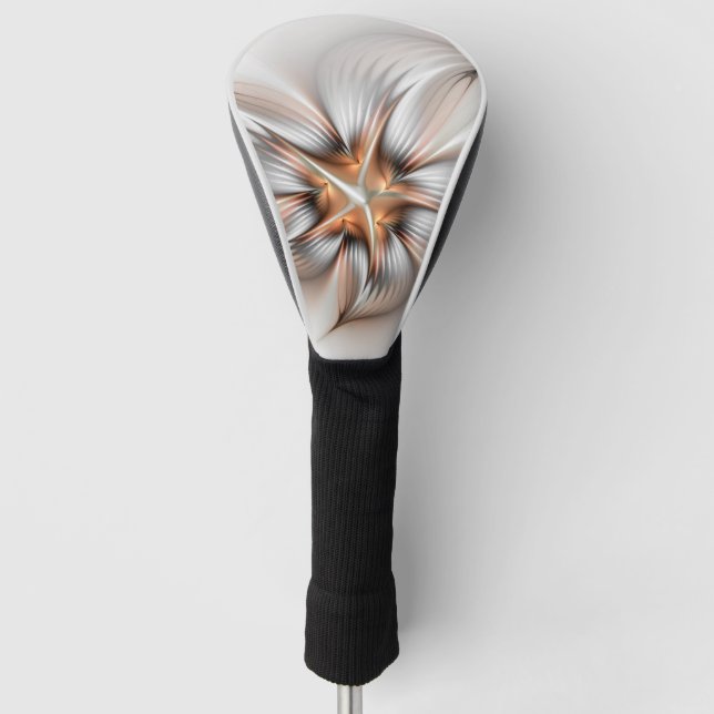Floral Elegance Modern Abstract Fractal Art Golf Head Cover (Front)