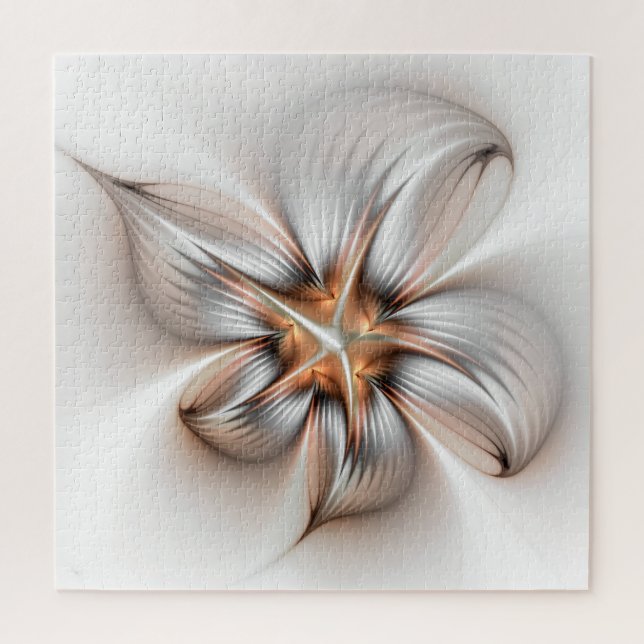 Floral Elegance Modern Abstract Fractal Art Jigsaw Puzzle (Vertical)