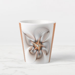 Floral Elegance Modern Abstract Fractal Art Latte Mug