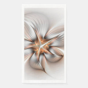 Floral Elegance Modern Abstract Fractal Art Napkin
