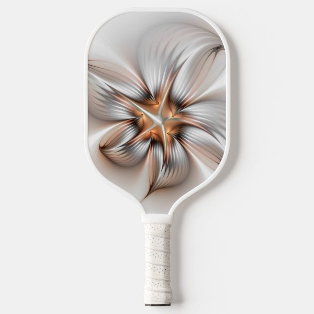 Floral Elegance Modern Abstract Fractal Art Pickleball Paddle (Front)