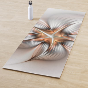 Floral Elegance Modern Abstract Fractal Art Yoga Mat