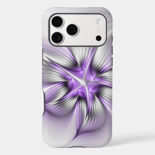 Floral Elegance Modern Abstract Violet Fractal Art (Back)