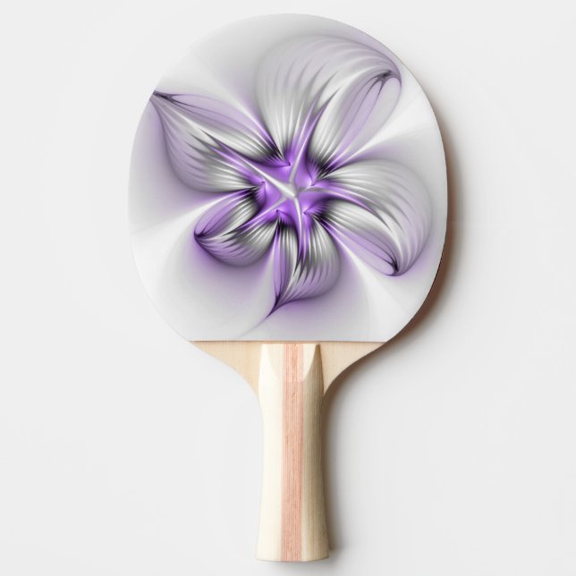 Floral Elegance Modern Abstract Violet Fractal Art Ping Pong Paddle (Front)