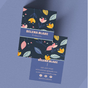 Floral Elegance : Modern & minimalist vertical  Business Card