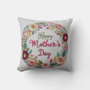 Floral Elegance Mother's Day Throw Pillow: A Bloom Cushion